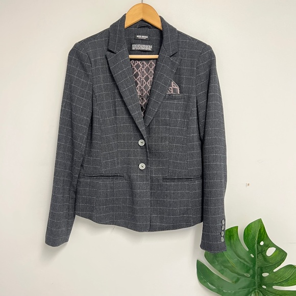 Mos Mosh gray plaid career blazer - Picture 1 of 6